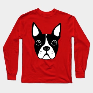 Cute boston terrier illustration Long Sleeve T-Shirt